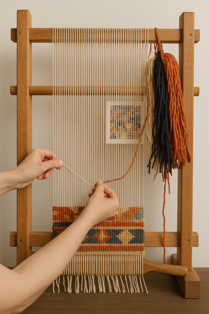 נול שטיחים | השלב הראשון ביצירת שטיח בעבודת יד