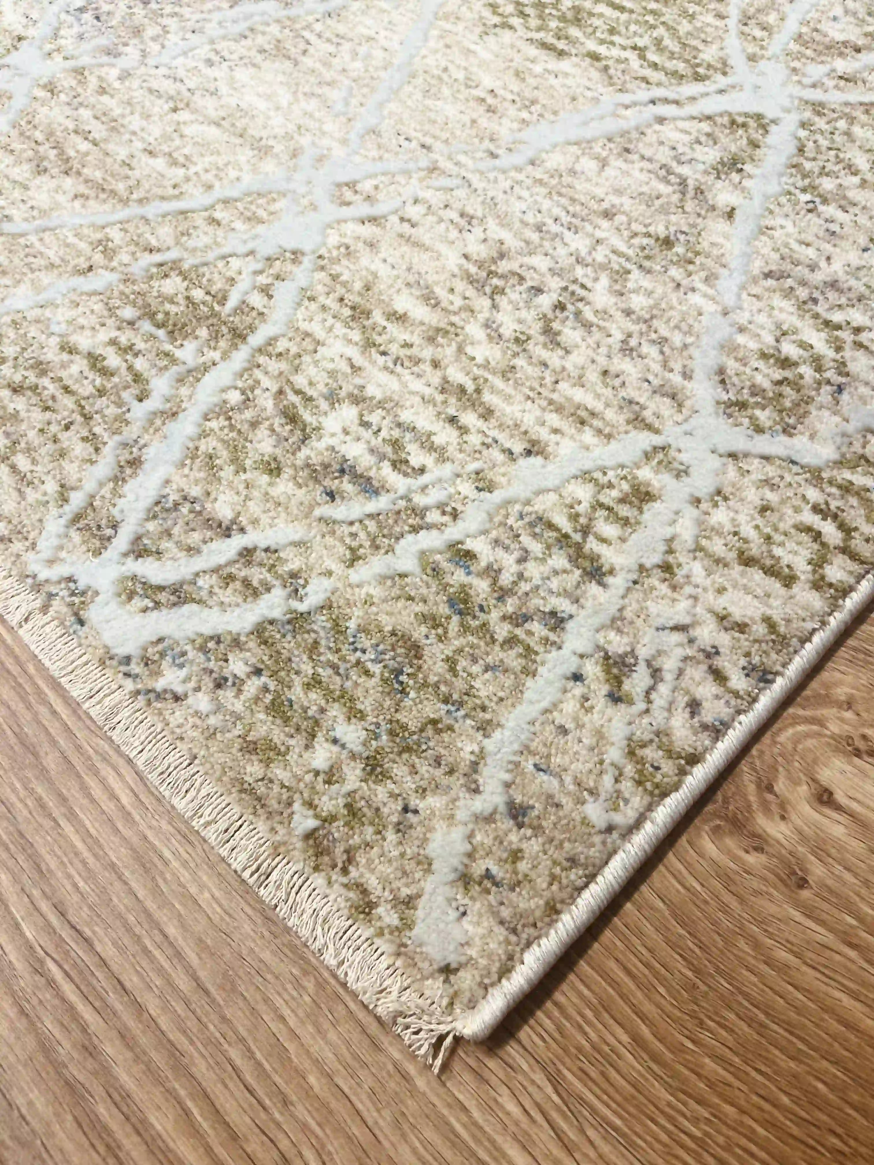 שטיח לני אבסטרקט 104 בז'/ירוק | LENNY