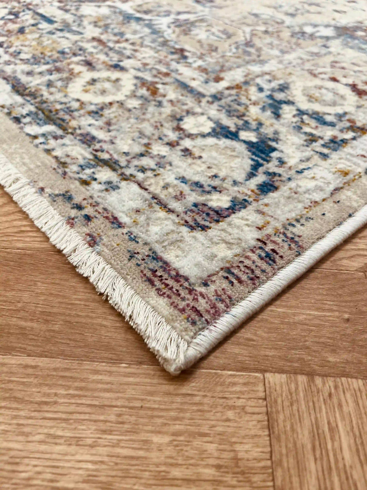 שטיח קנבס וינטג׳ מדליון 127 04 בז׳/צבעוני | CANVAS