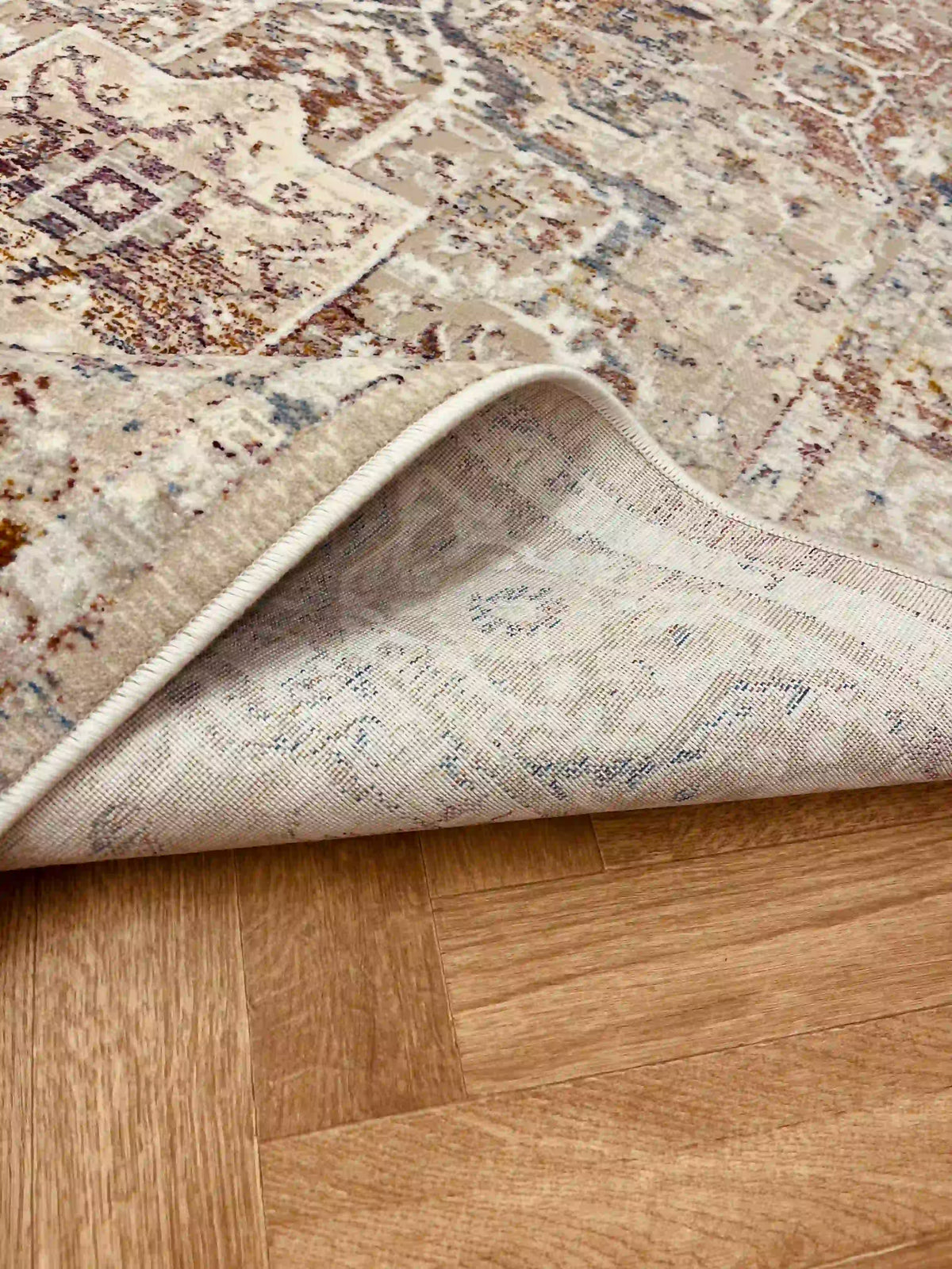 שטיח קנבס וינטג׳ מדליון 127 04 בז׳/צבעוני | CANVAS