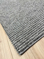Natural smooth loop pile carpet 310 white/dark grey | CREATION