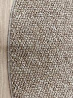 Round, smooth, natural, beige loop rug 229 CREATION