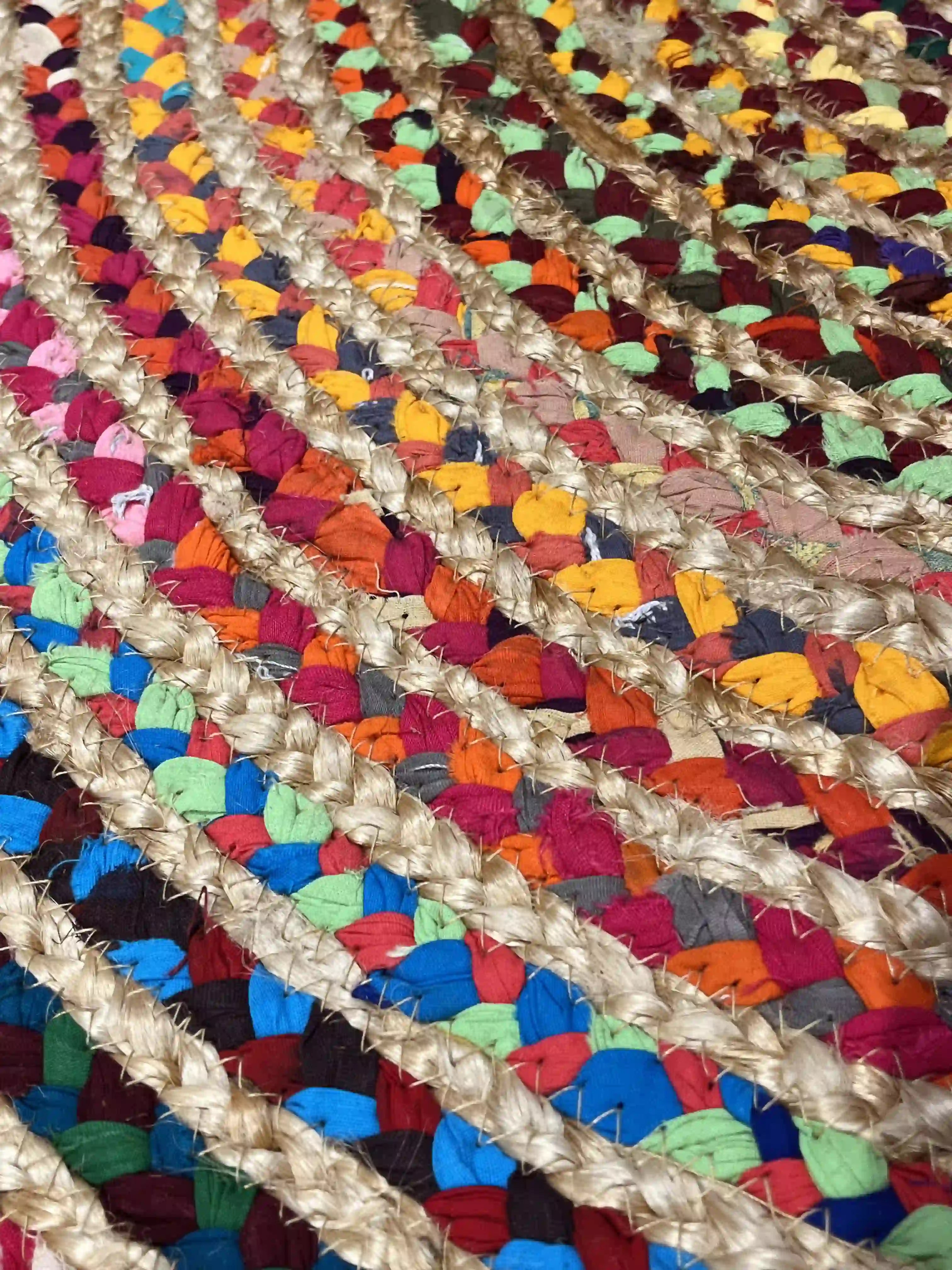 שטיח יוטה צבעוני עגול 304