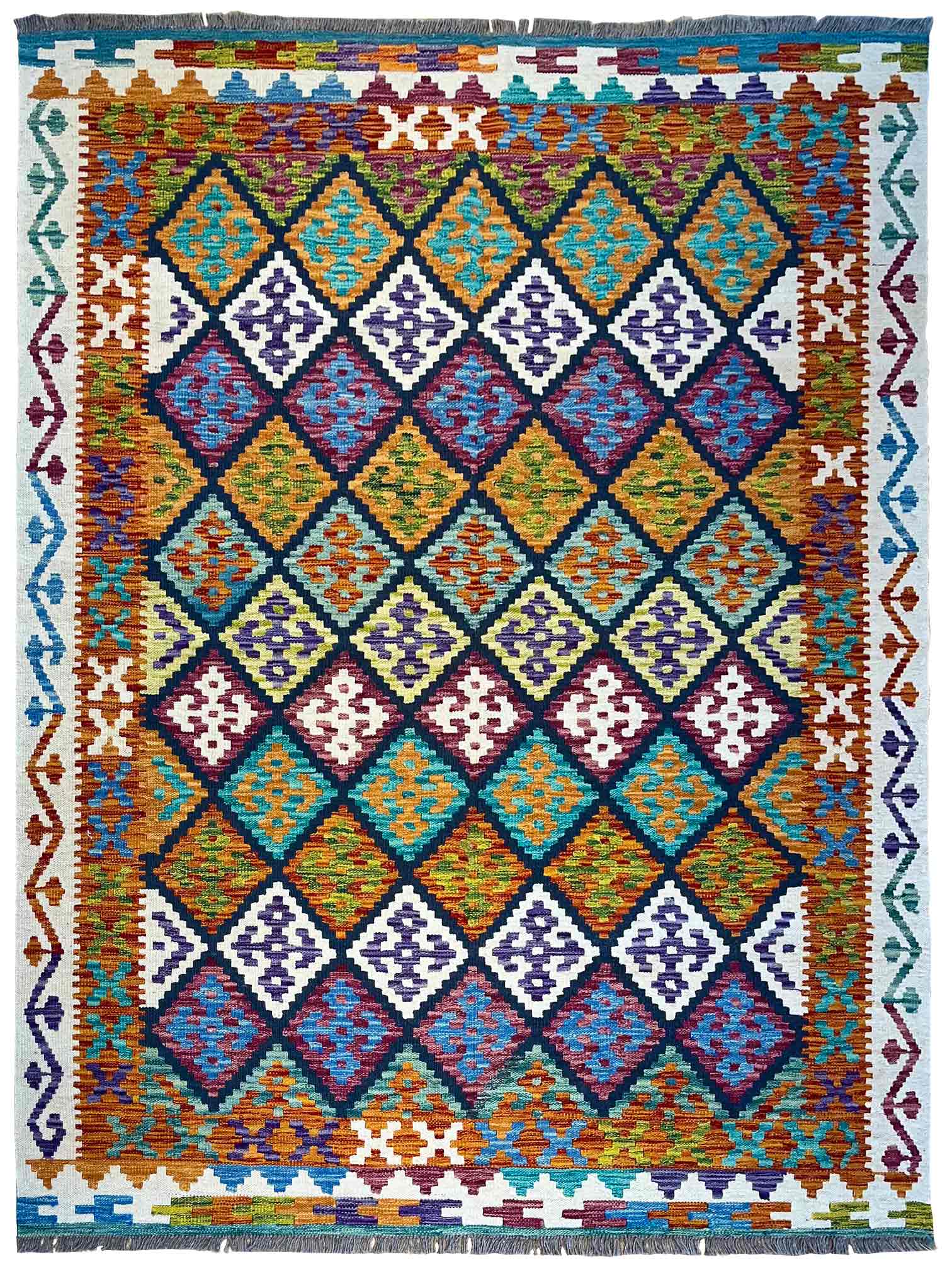 Kilim carpet 664 colorful 201*158 | KILIM
