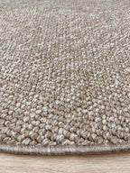 Round, smooth, natural, beige loop rug 229 CREATION