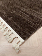 Soft 460 brown carpet with fringes | SOFT