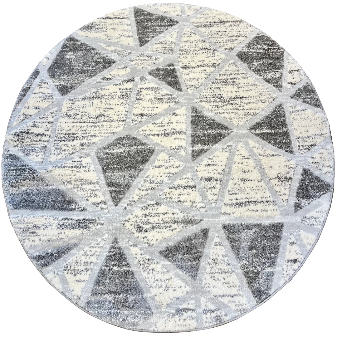 Nordic round rug Serena 317 03 gray | SERENA