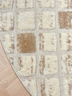 Nordic round rug Serena 317 02 beige | SERENA