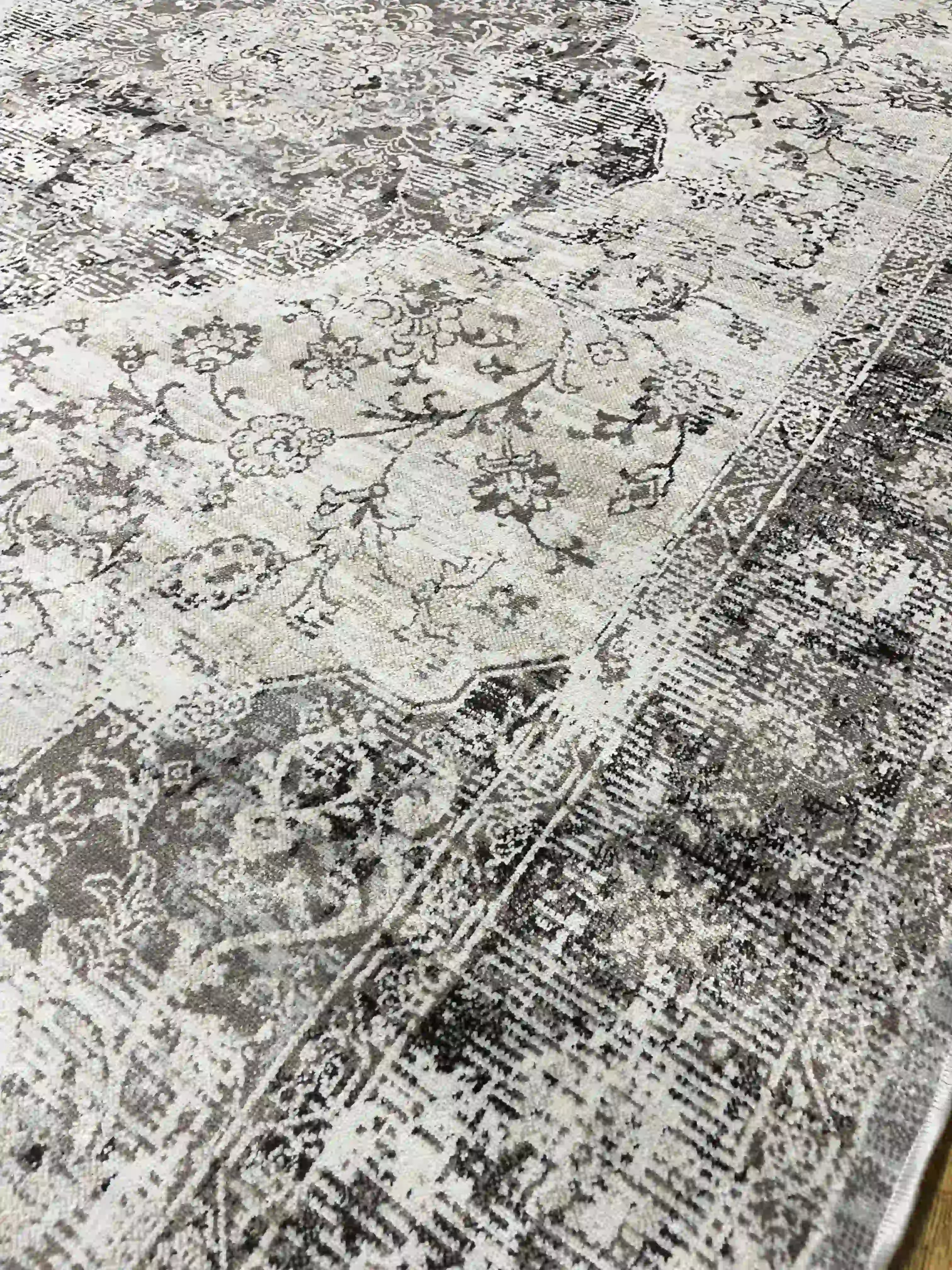 שטיח וינטג' משי 639 06 אפור | SILK