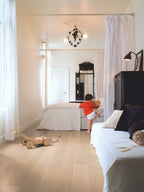 Impressive white varnished oak laminate flooring 3105 Quick step Impressive white varnished