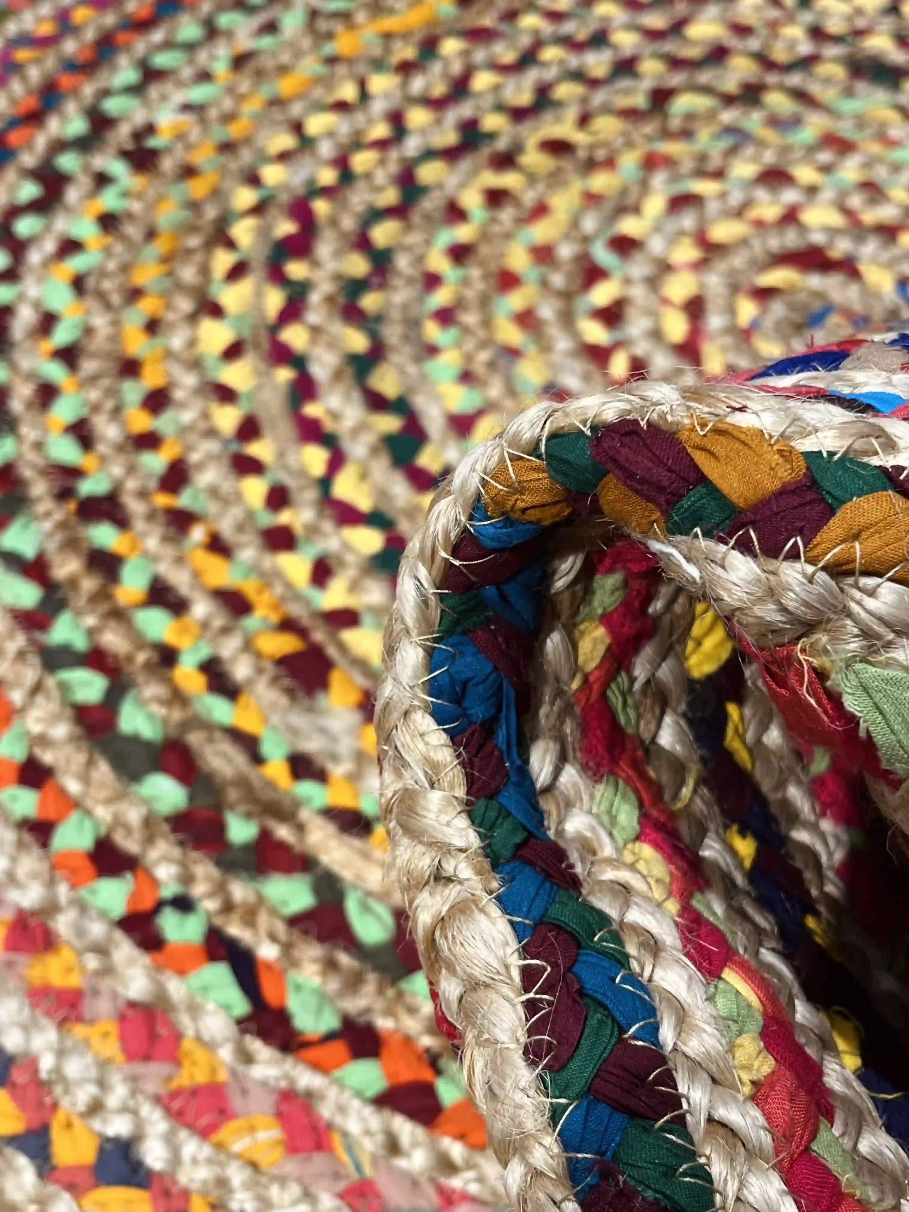 שטיח יוטה צבעוני עגול 304