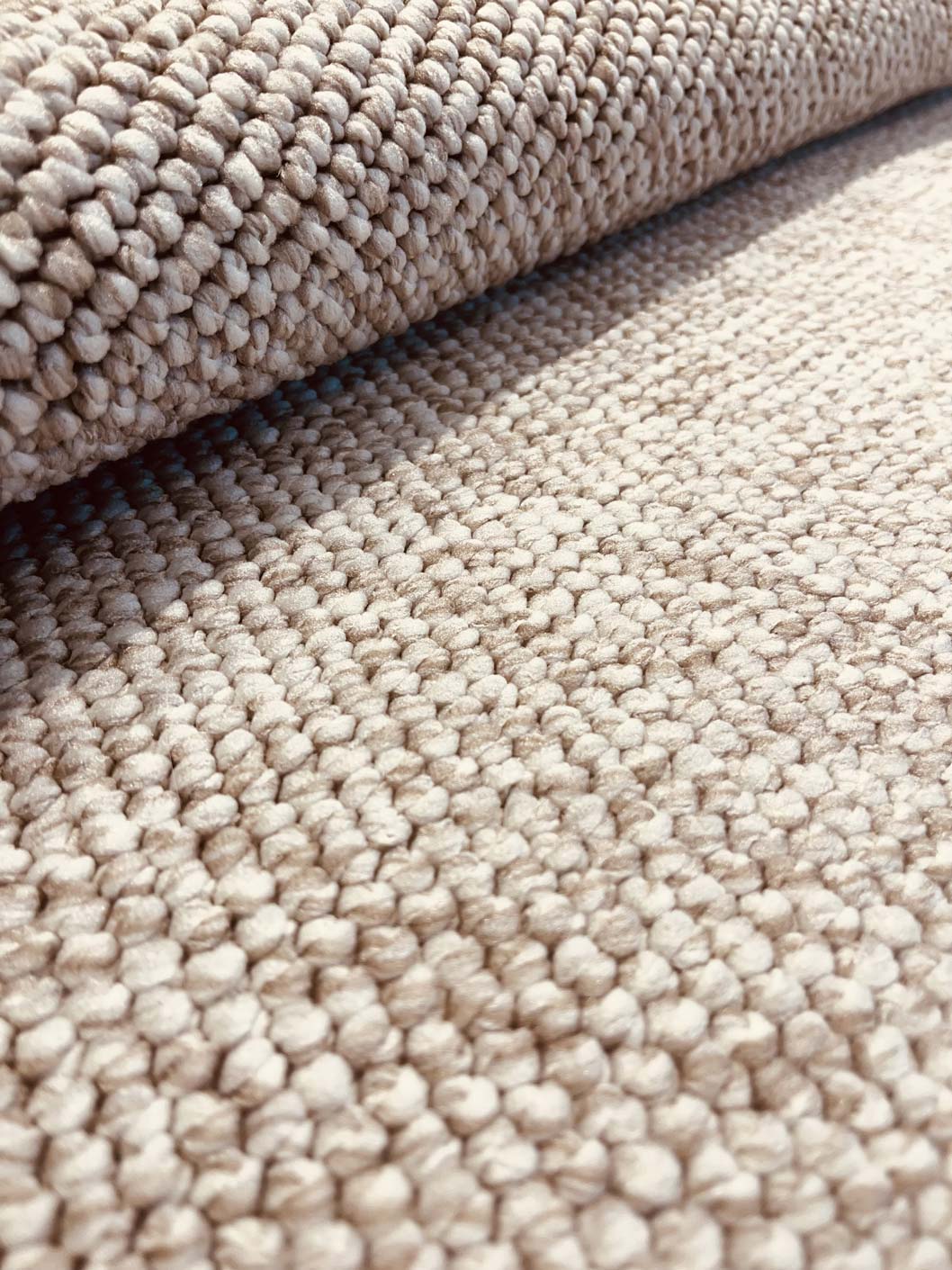 Natural light beige loop pile carpet 315 CREATION