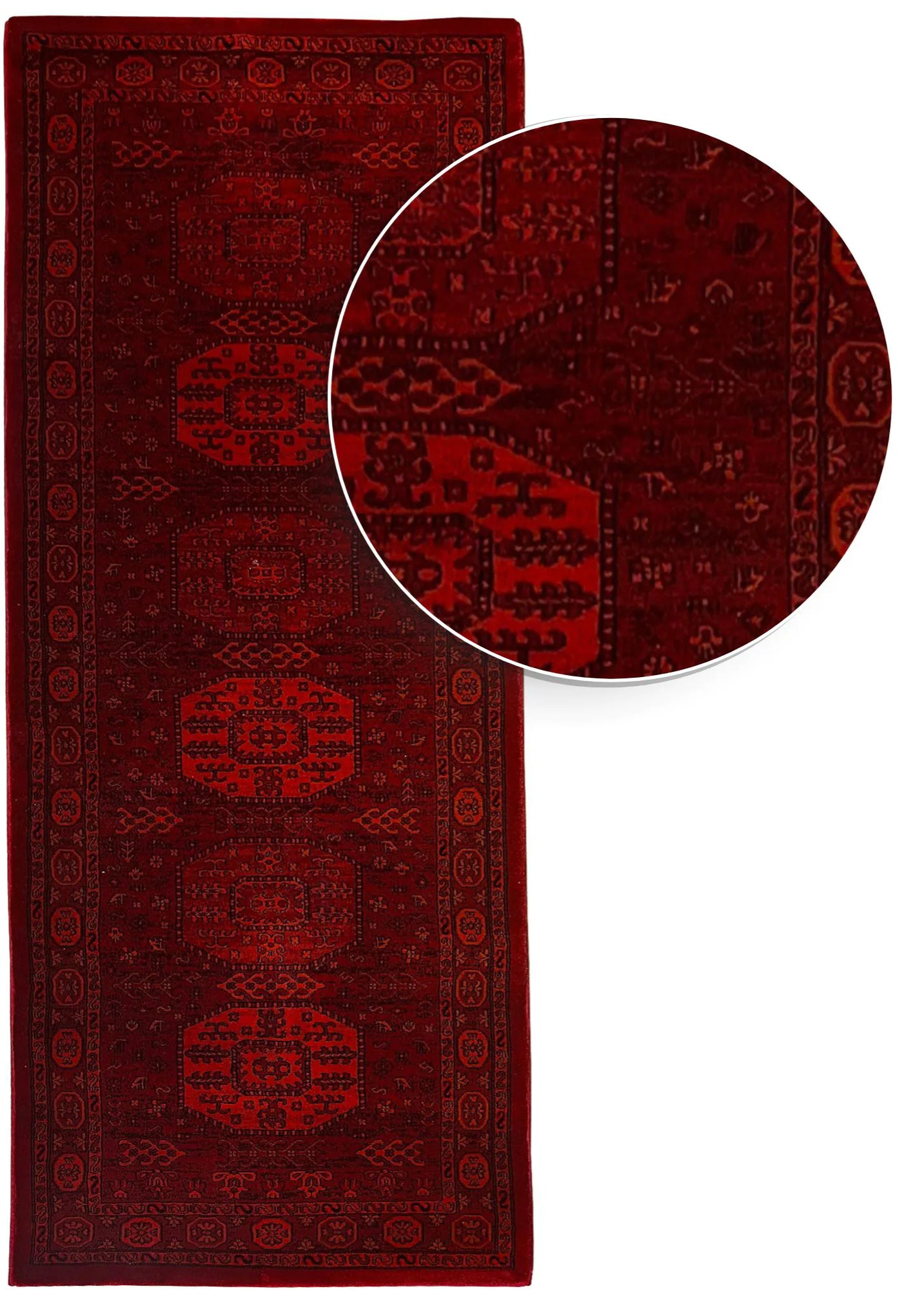 Afghan Runner Rug 551 Red/Black | AFGHAN