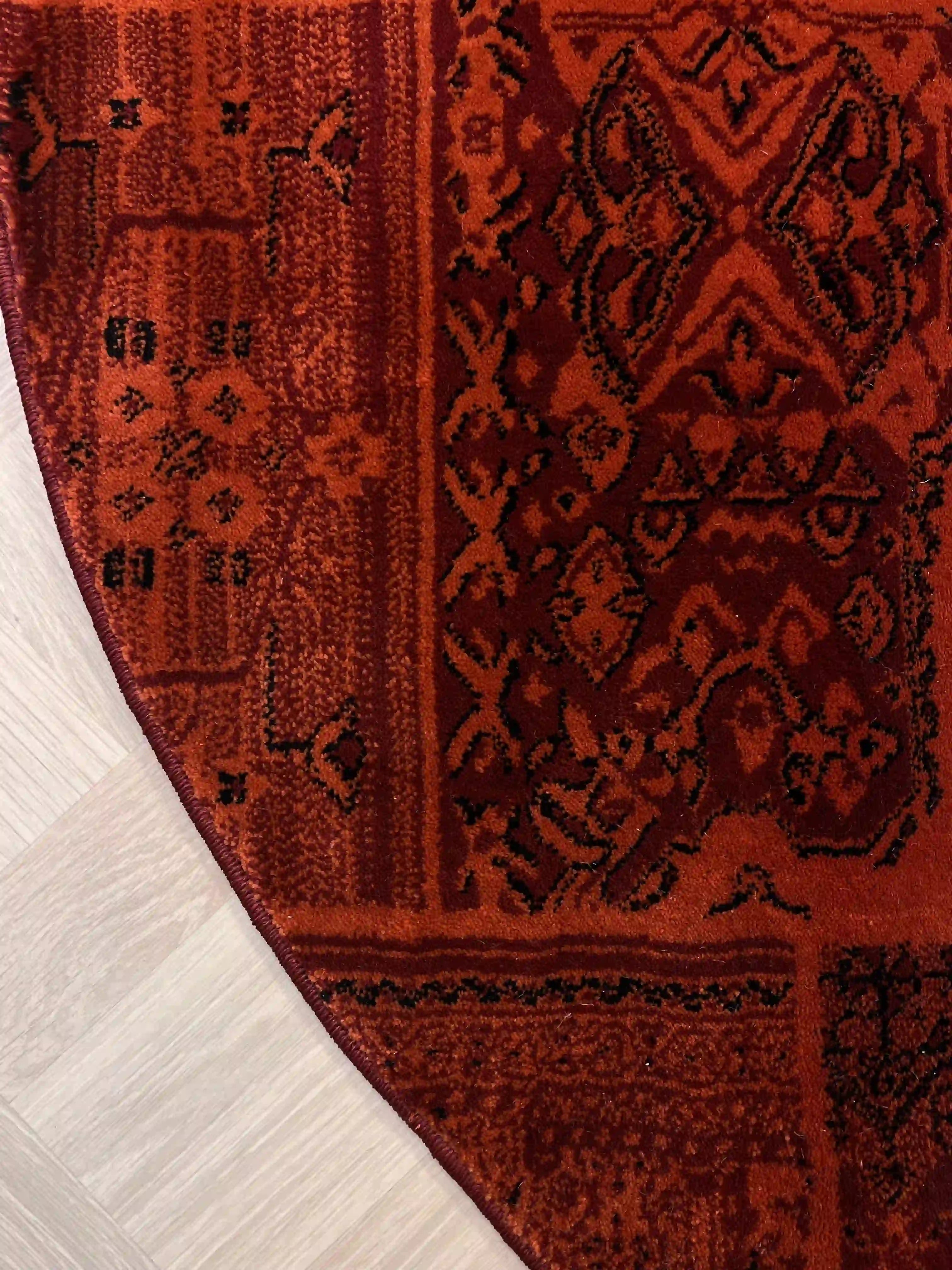 שטיח עגול אפגני 238 אדום | AFGHAN