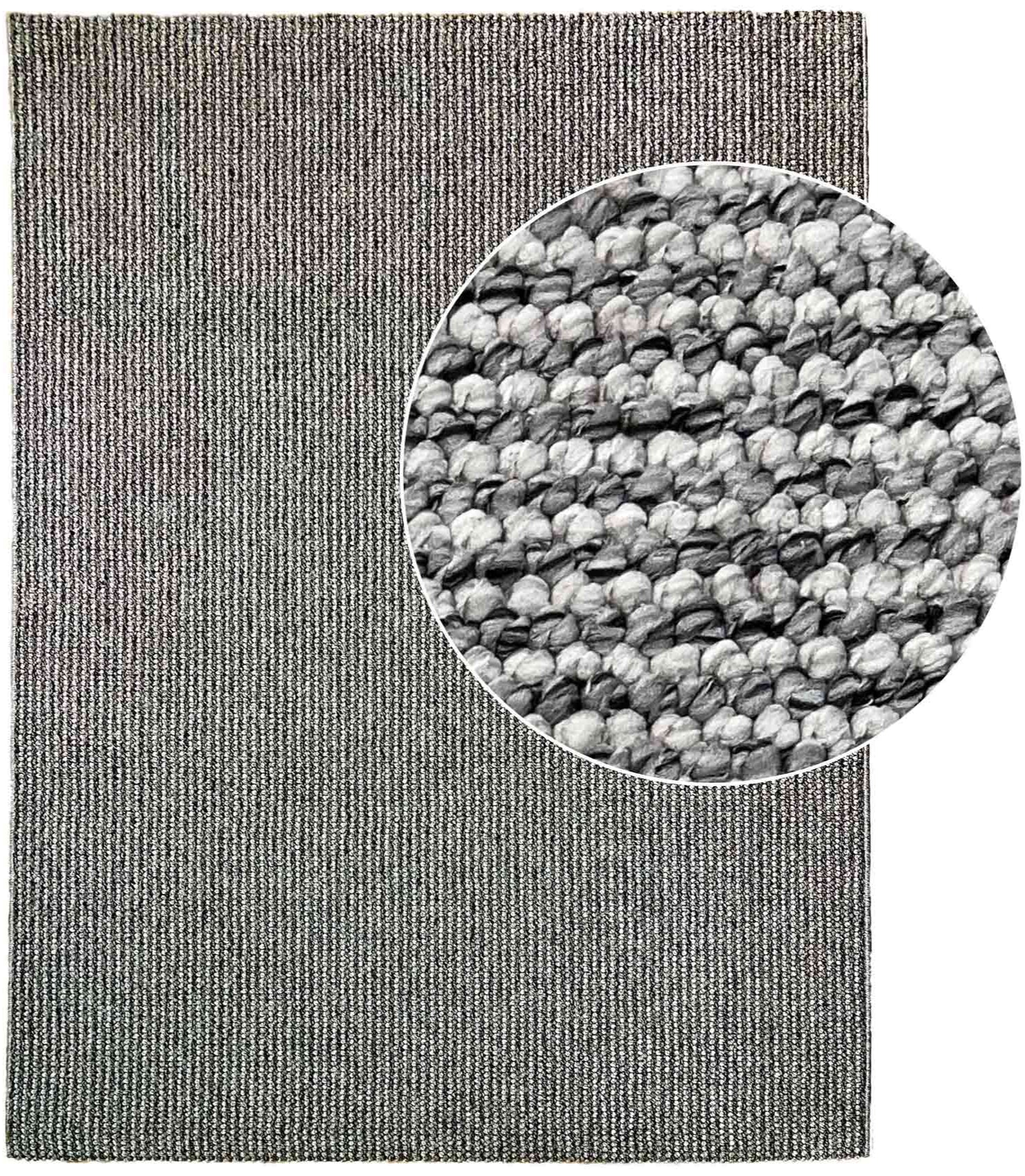 שטיח לולאות חלק טבעי 310 לבן/אפור-כהה | CREATION