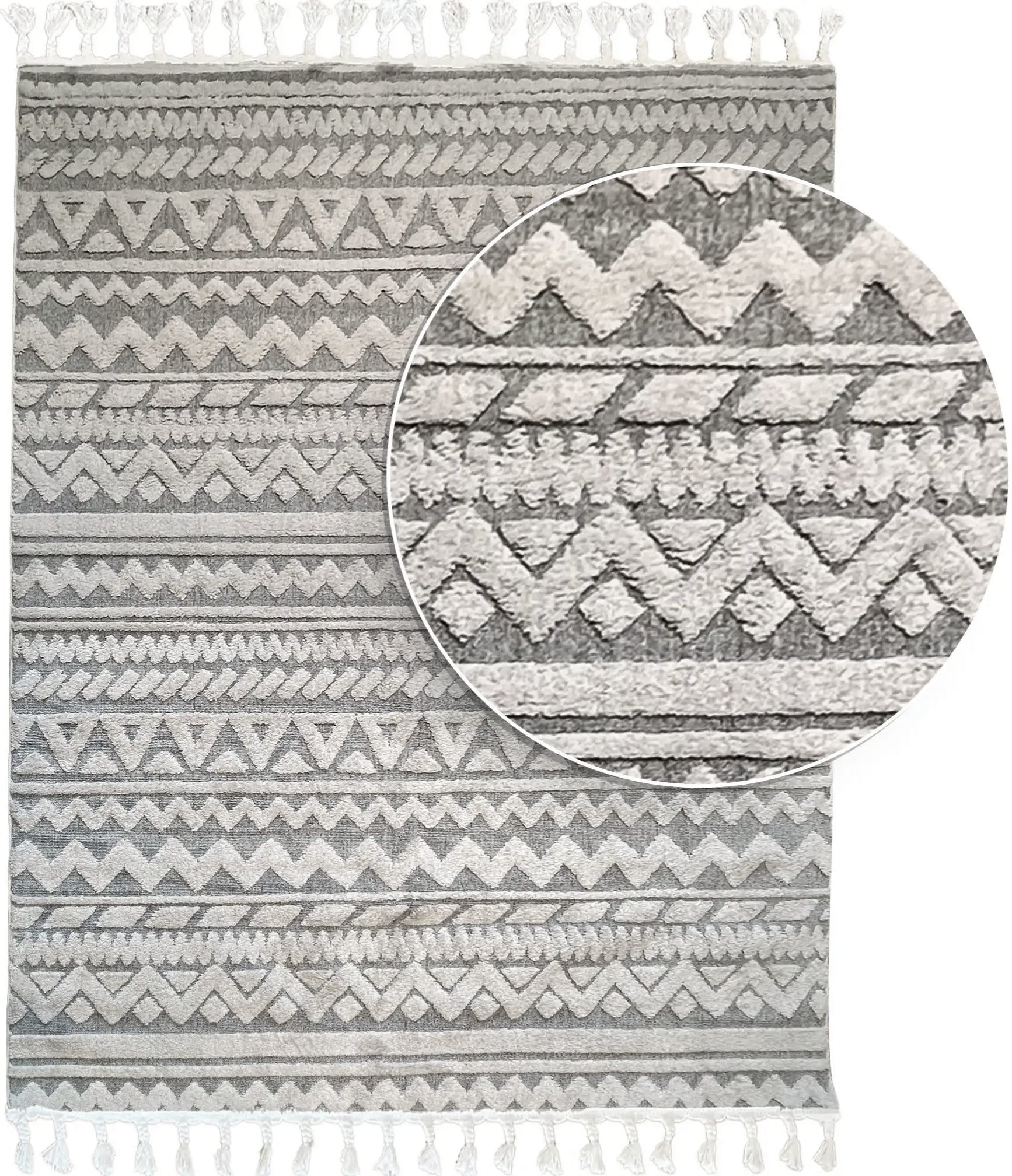 שטיח נורדי סקנדינבי 250 אפור/לבן | NORDIC