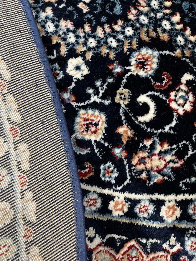 שטיח פלורה עגול 237 כחול כהה | FLORA