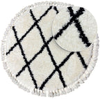 Round shaggy rug black/white 231 SHAGGY