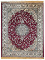 Persian Silk Carpet 639 02 Red/Beige | SILK