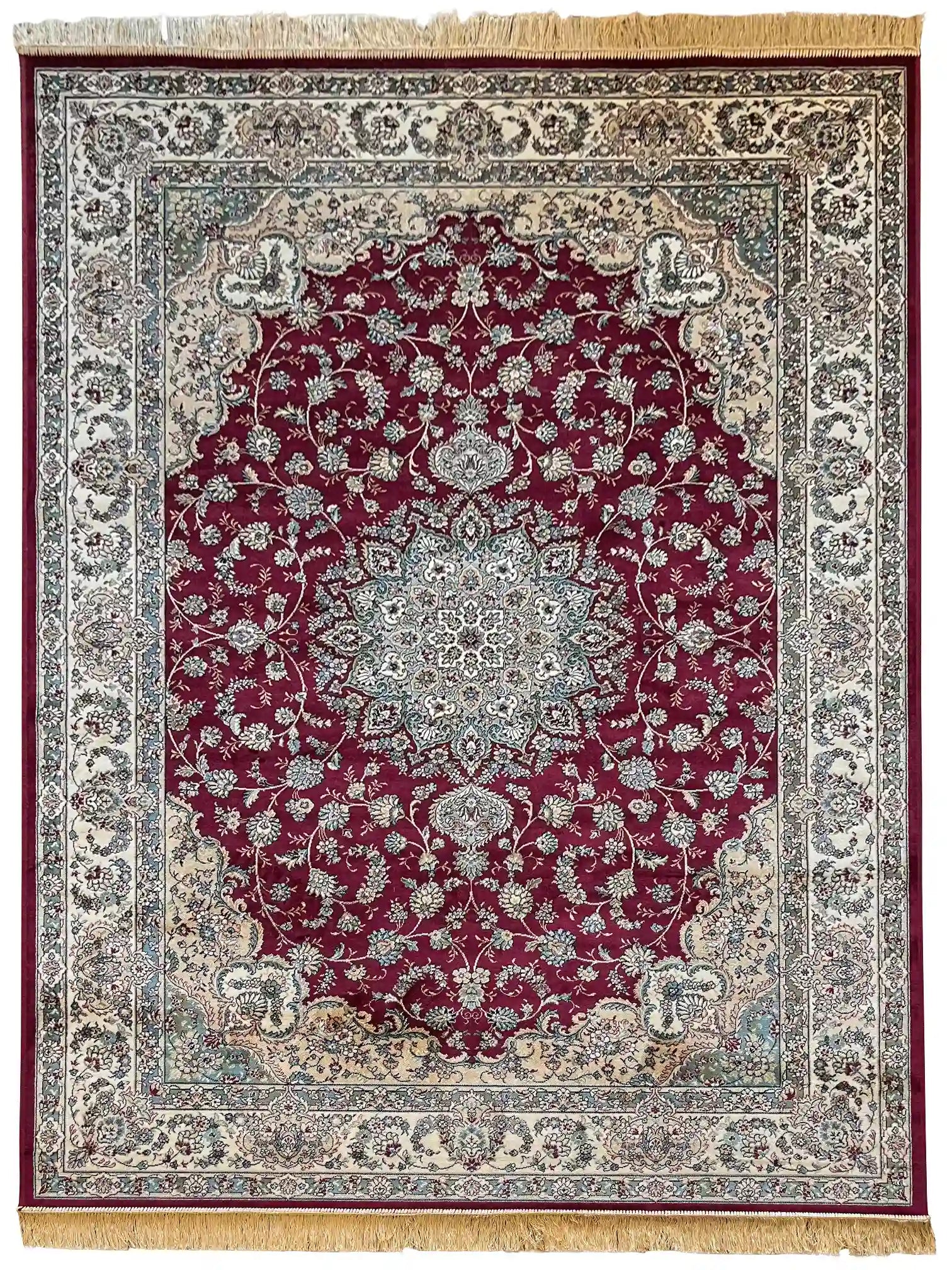 Persian Silk Carpet 639 02 Red/Beige | SILK