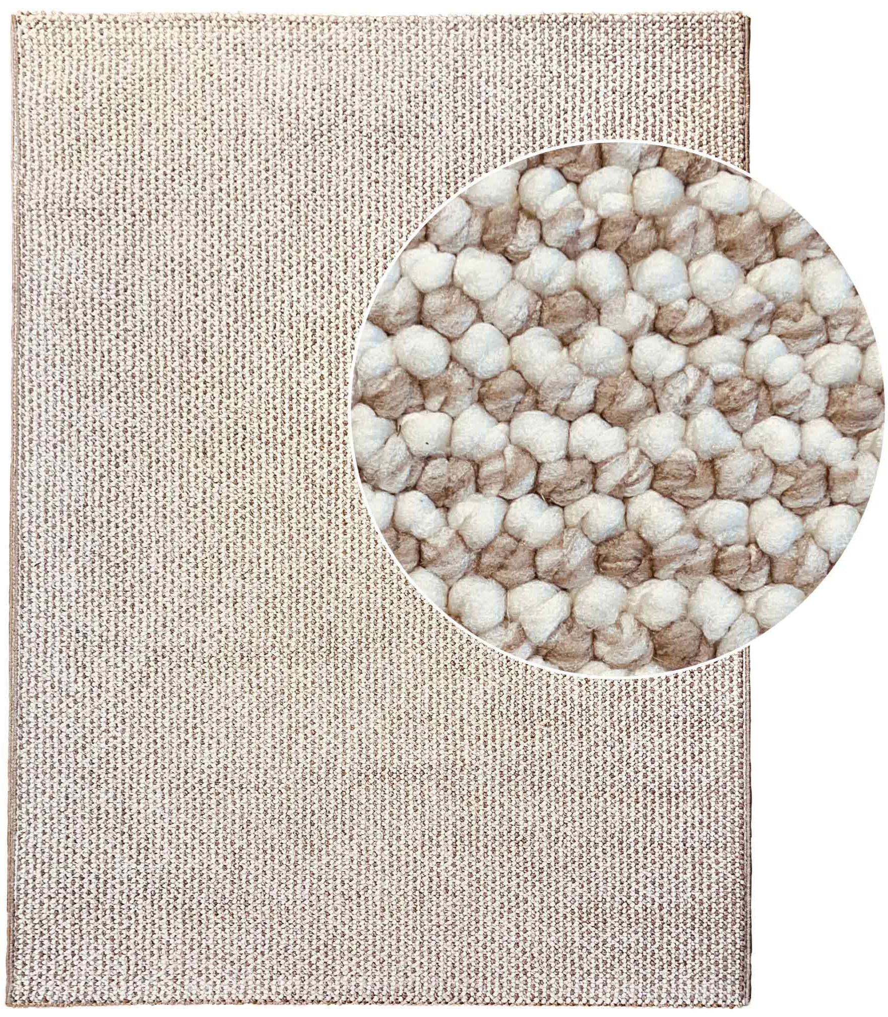 Natural loop pile carpet beige-bleached/white 282 CREATION