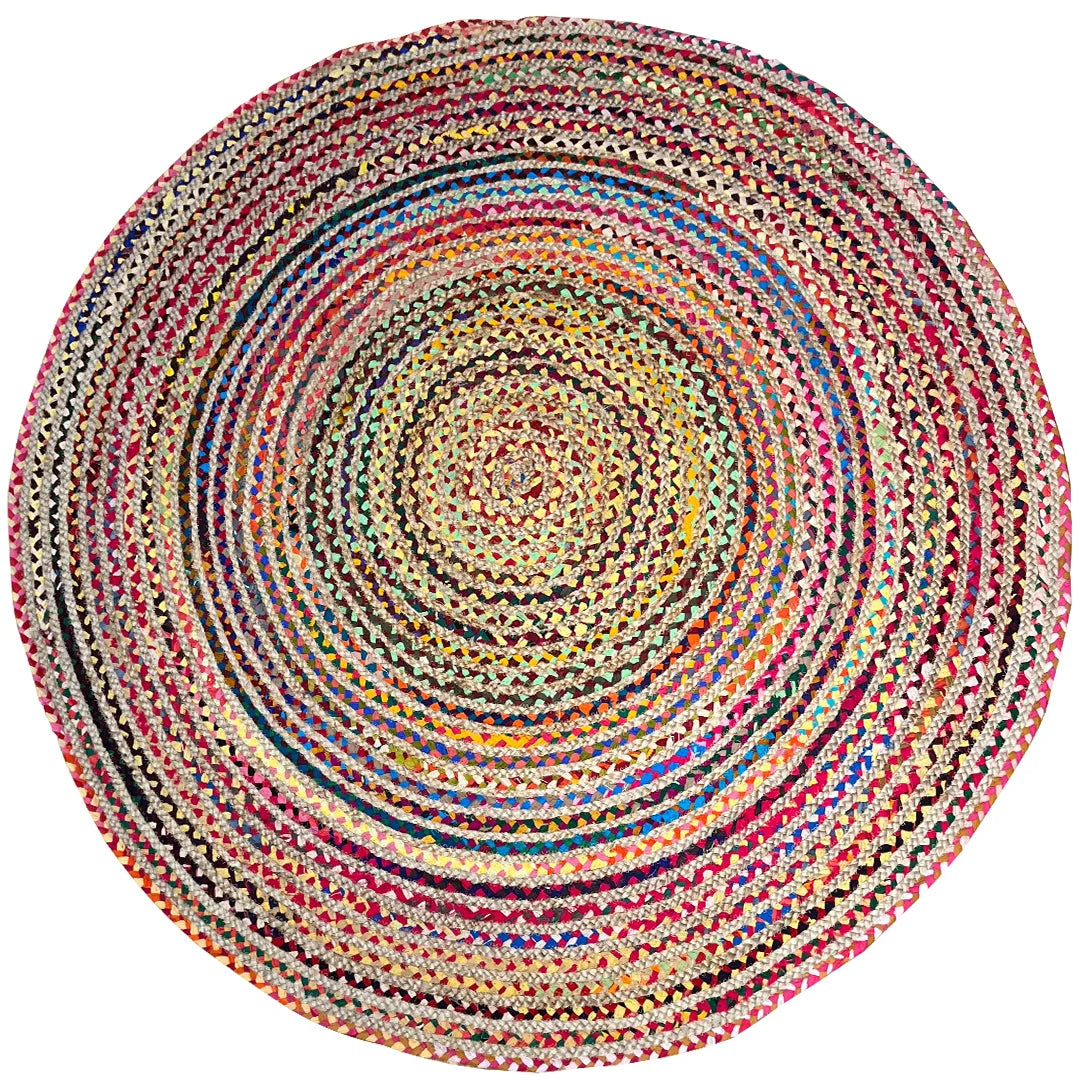 שטיח יוטה צבעוני עגול 304