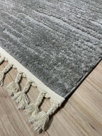 Soft 467 gray rug with fringes | SOFT