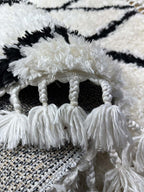 Round shaggy rug black/white 231 SHAGGY