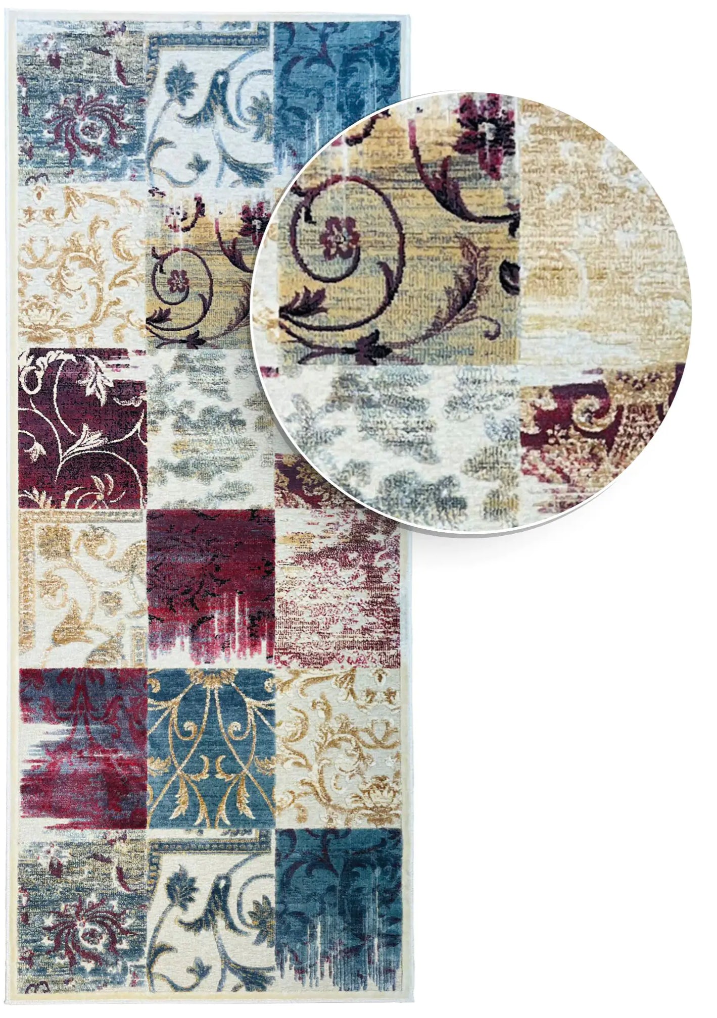 CRANBERRY Colorful Runner Rug 434