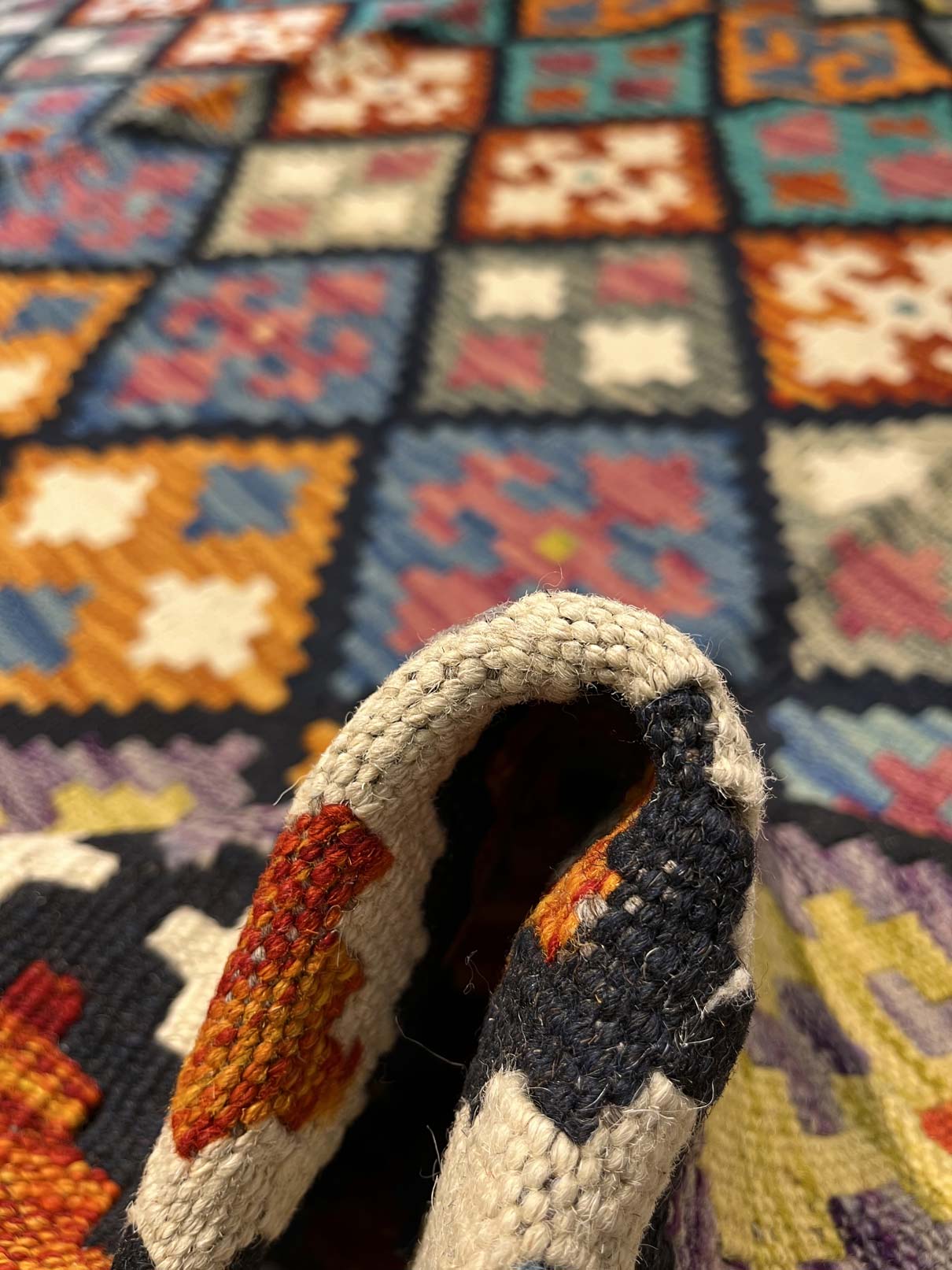 שטיח קילים 672 כתום/צבעוני 248*182 | KILIM