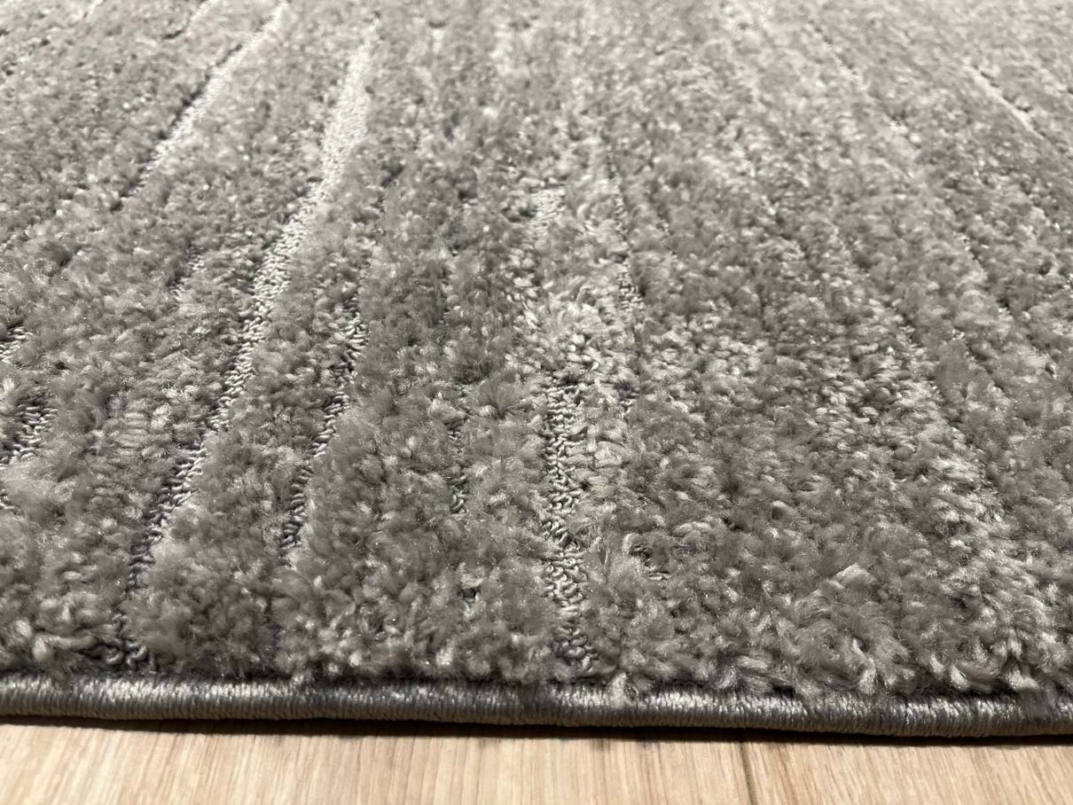 Soft 467 gray rug with fringes | SOFT