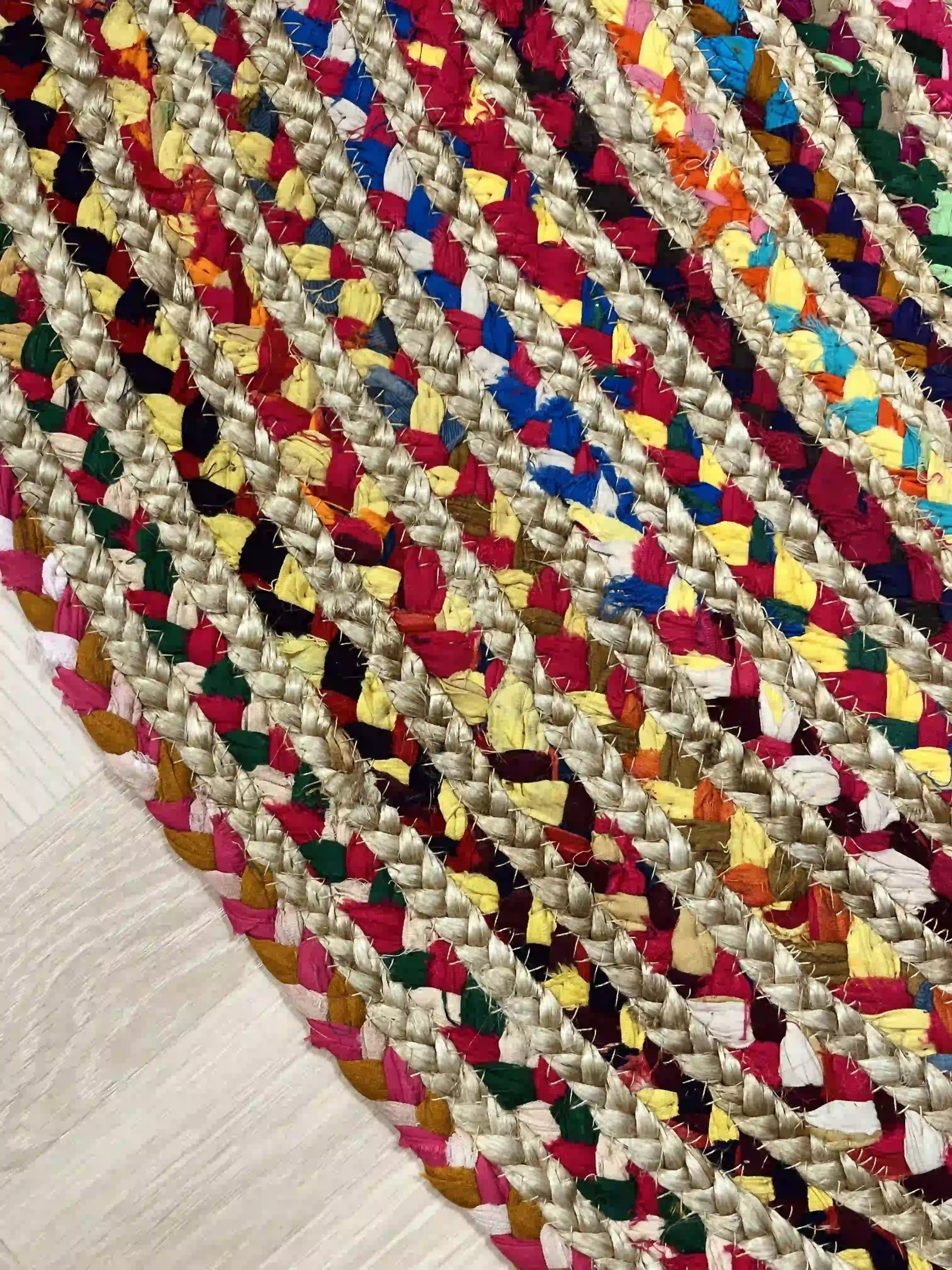 שטיח יוטה צבעוני עגול 304