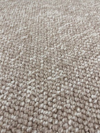 Round, smooth, natural, beige loop rug 229 CREATION
