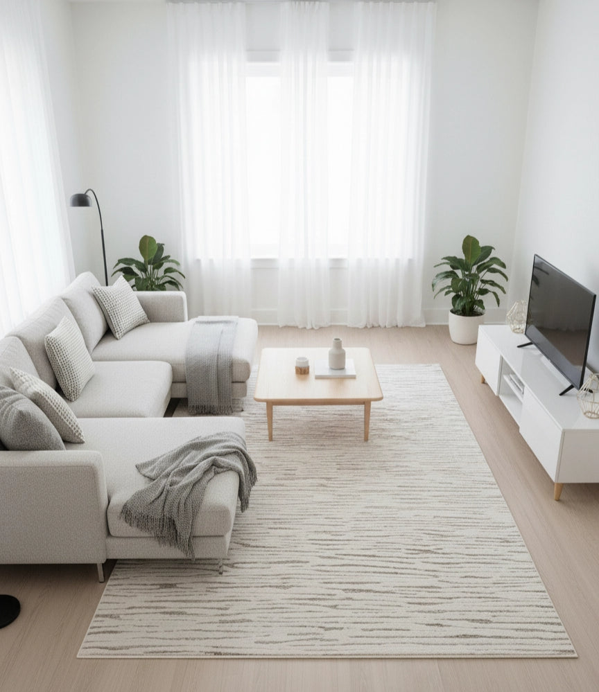 Loren Carpet 28 Cream/Brown | LOREN