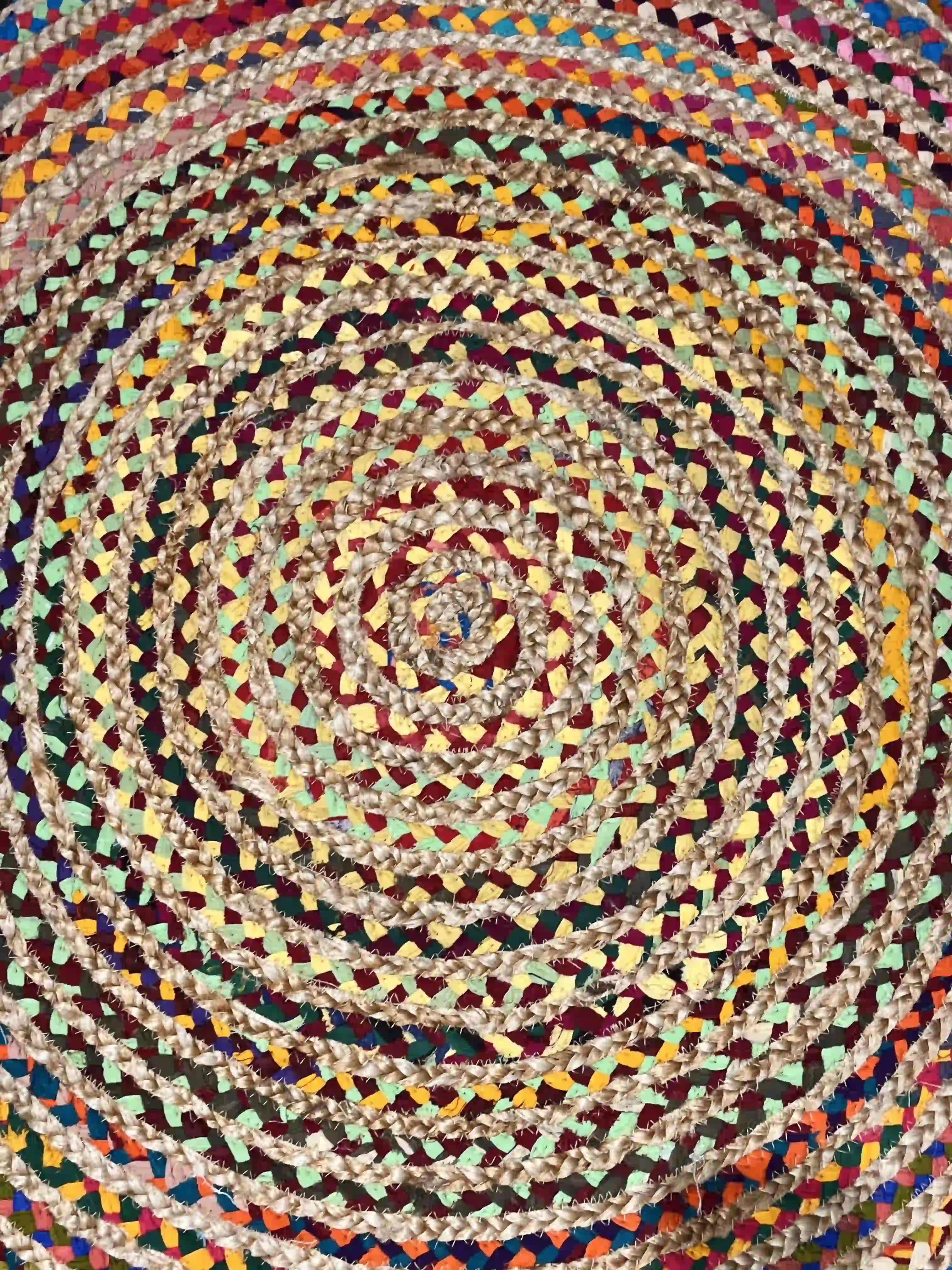 שטיח יוטה צבעוני עגול 304