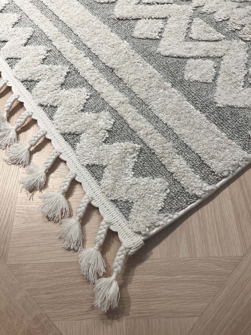 שטיח נורדי סקנדינבי 250 אפור/לבן | NORDIC