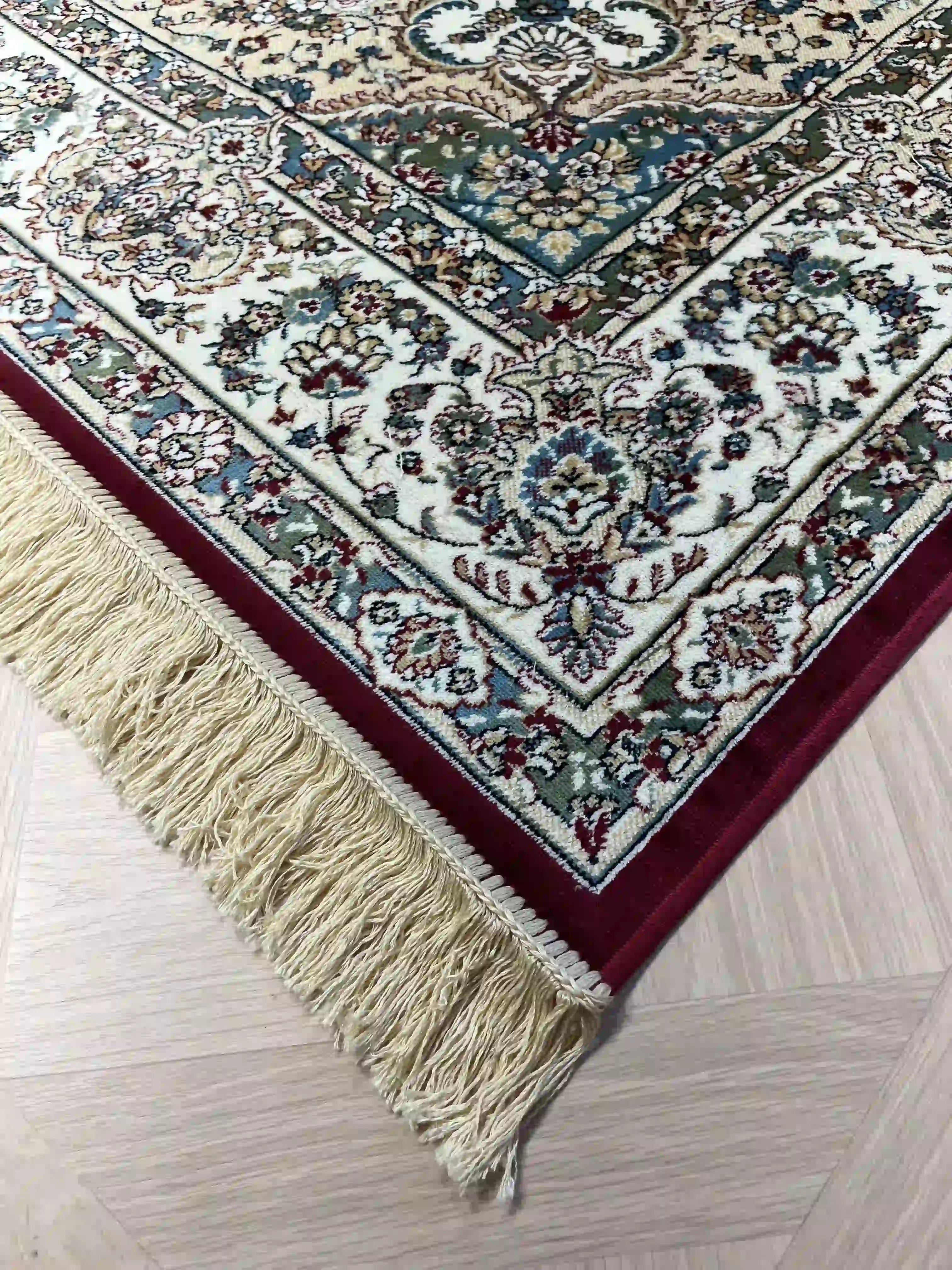 Persian Silk Carpet 639 02 Red/Beige | SILK