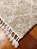 שטיח שאגי ראנר 257 קרם/אפור עם פרנזים