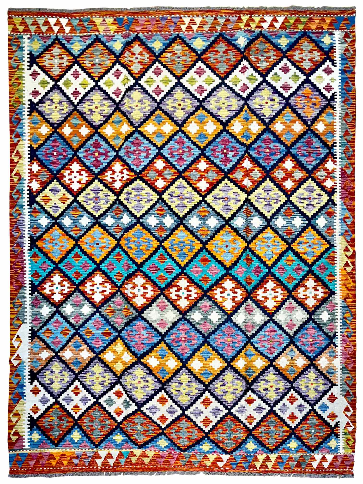 שטיח קילים 672 כתום/צבעוני 248*182 | KILIM