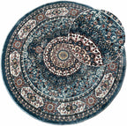 שטיח פלורה עגול 215 תכלת | FLORA