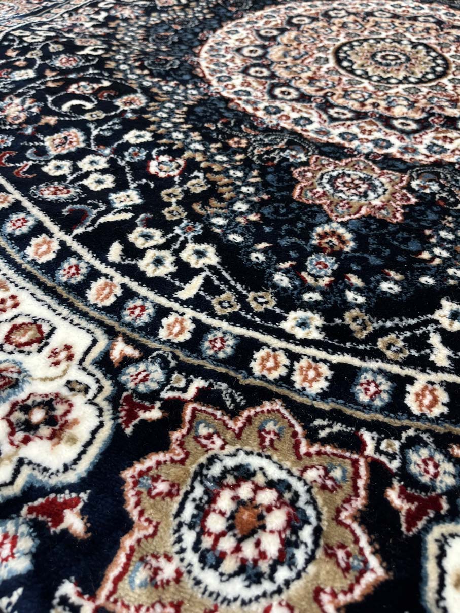 שטיח פלורה עגול 237 כחול כהה | FLORA