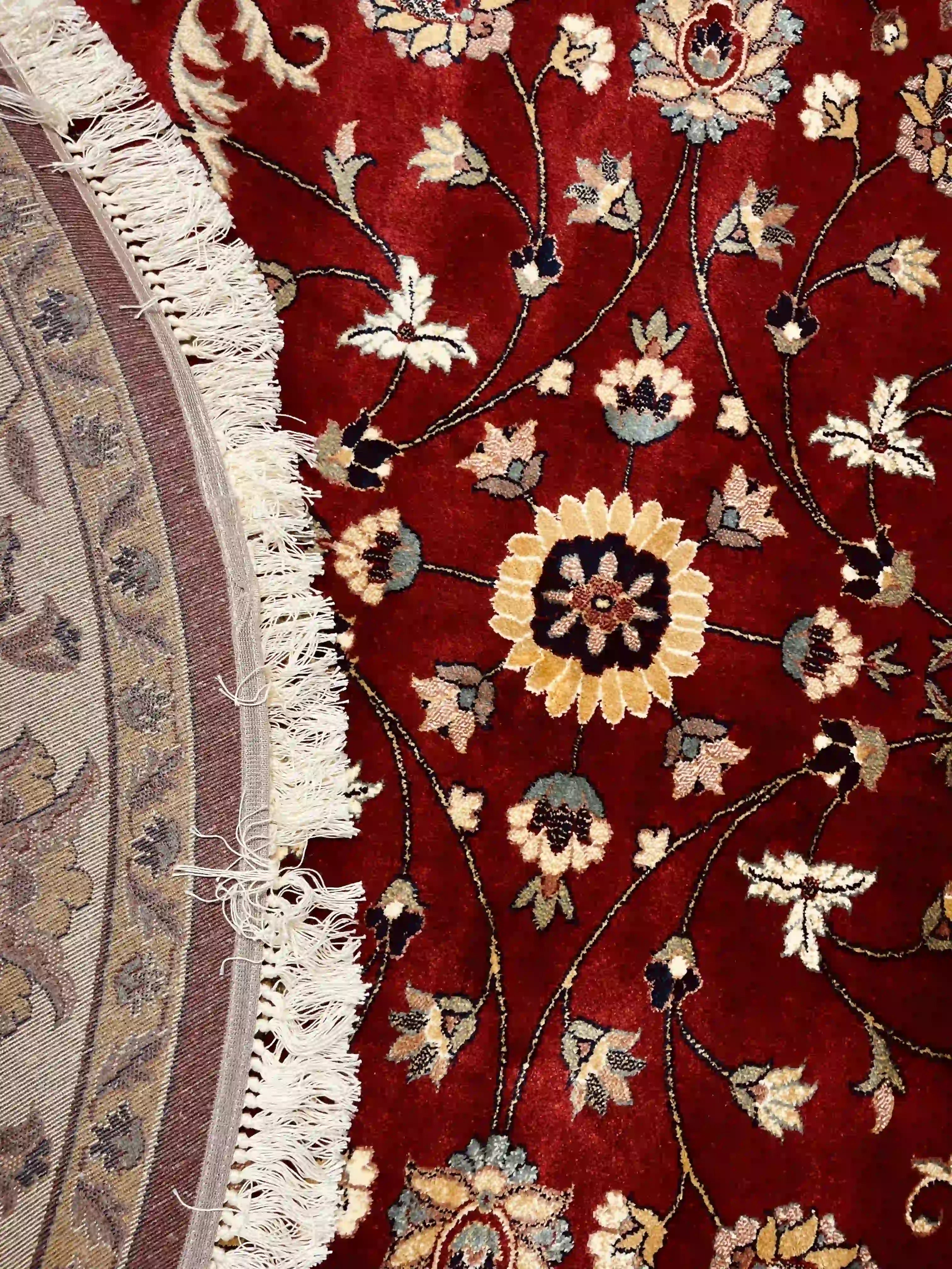 שטיח עגול פרסי משי 232 04 אדום | SILK