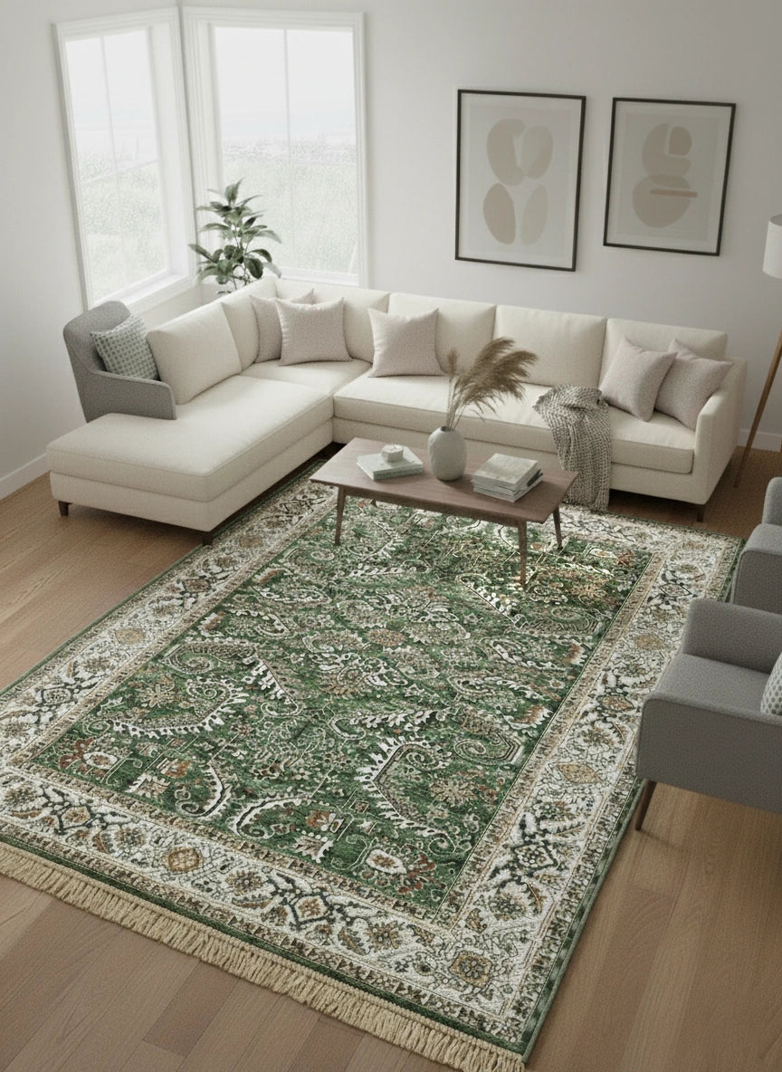 Vintage Silk Carpet 639 05 Green | SILK