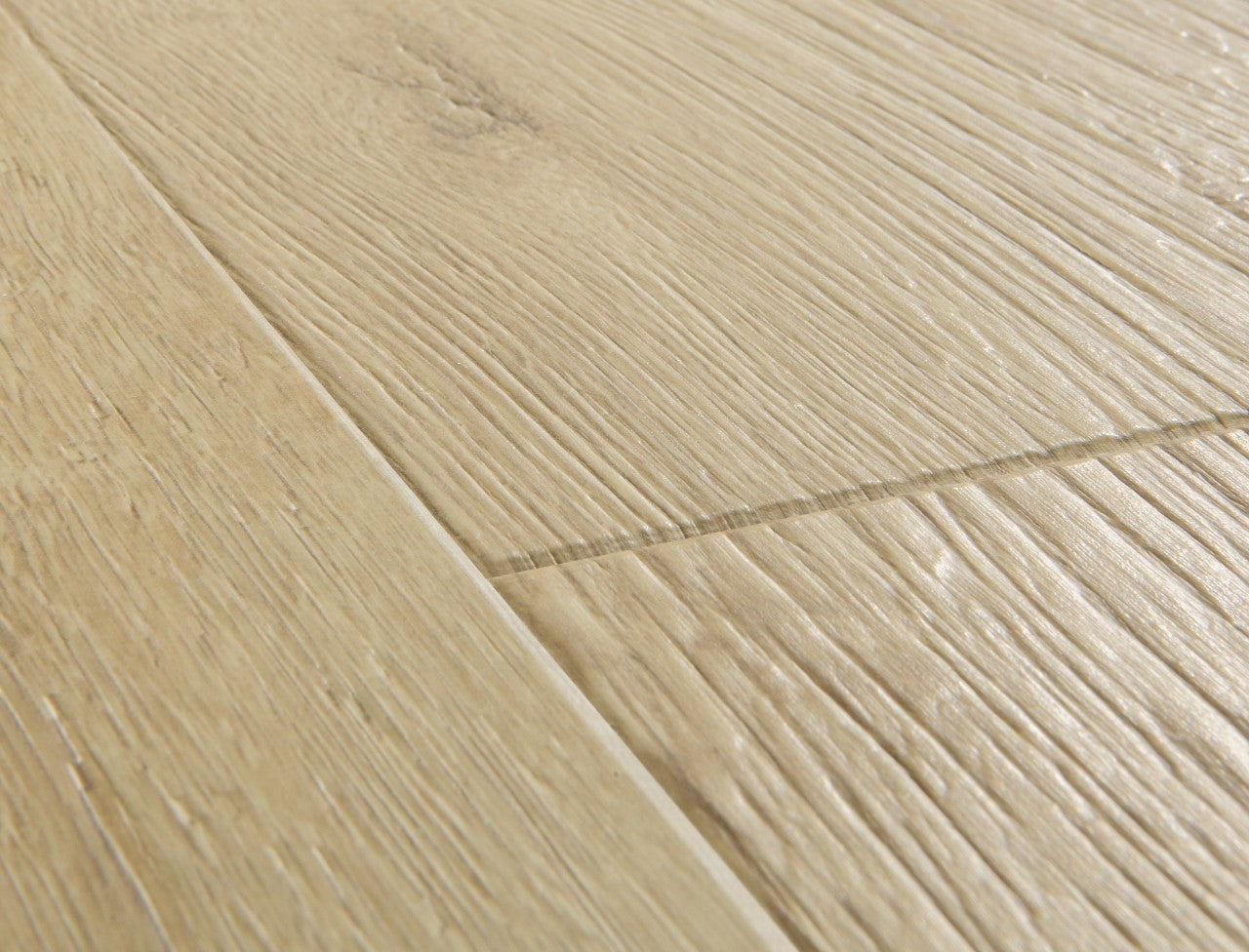 Impressive laminate flooring, natural polished oak 1853 Quick step Sandblasted oak natural