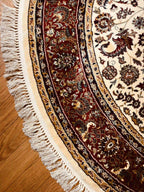 שטיח עגול פרסי משי 232 03 בז'/אדום | SILK