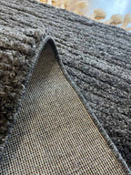 Soft 461 dark gray rug with fringes | SOFT