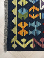 שטיח קילים מסגרת 665 כחול-כהה/צבעוני 245*179 | KILIM