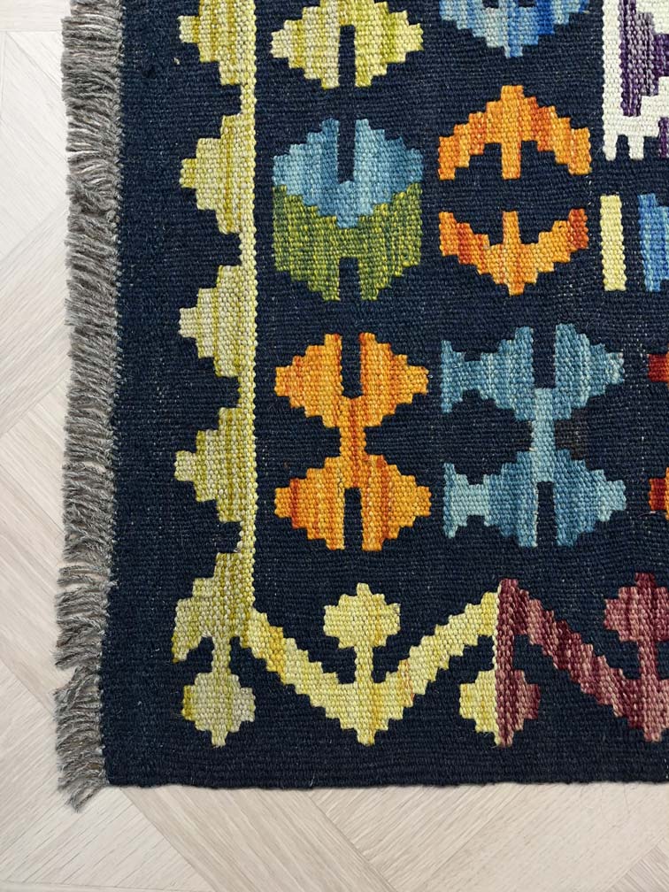 שטיח קילים מסגרת 665 כחול-כהה/צבעוני 245*179 | KILIM