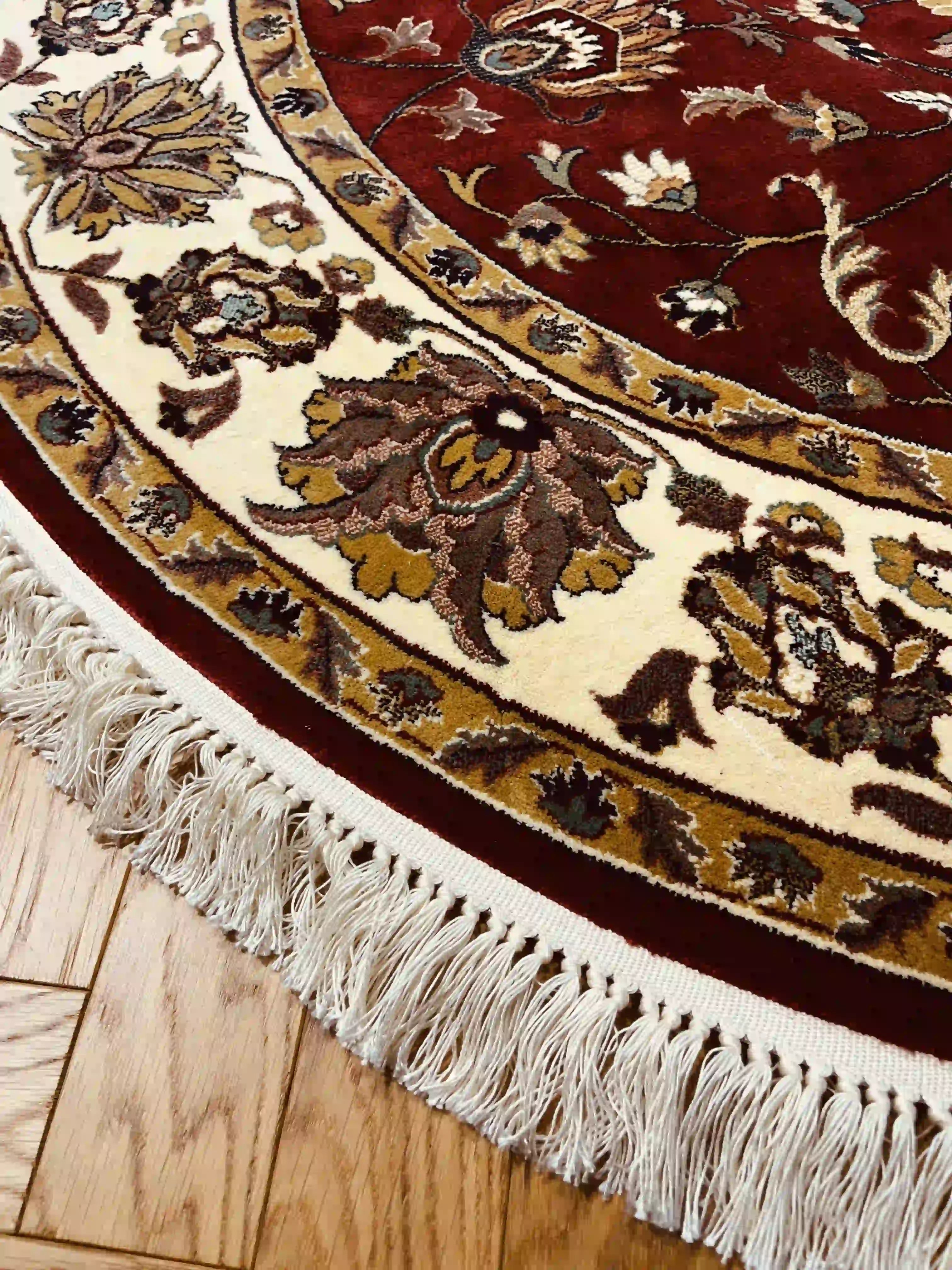 שטיח עגול פרסי משי 232 04 אדום | SILK