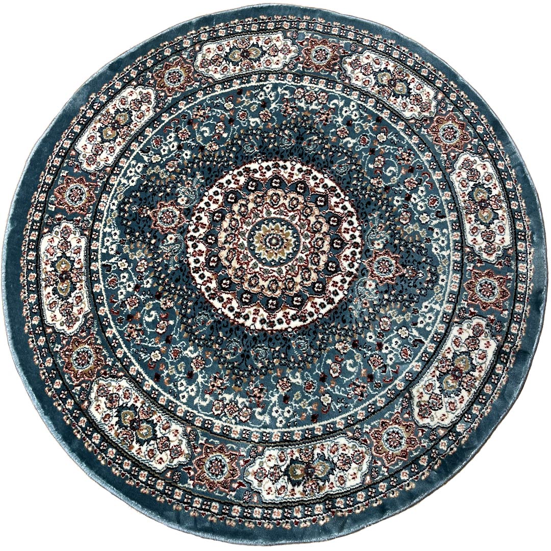 שטיח פלורה עגול 215 תכלת | FLORA